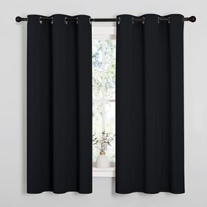 Halloween Pitch Black Solid Thermal Insulated Grommet Blackout Curtains/Drapes 4